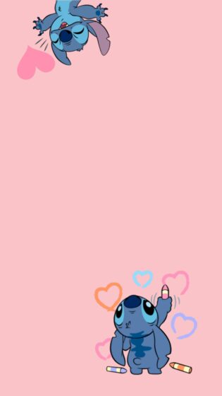 pink stitch wallpaper 3K for mobile 2095x3724