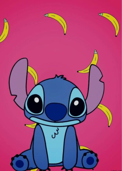 pink stitch wallpaper has a banana background 960x1344