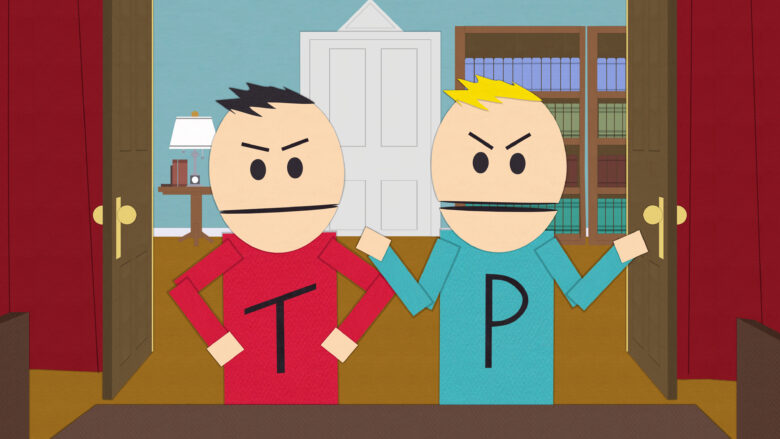 South park wallpaper with 2 characters wearing T and P shirts 3840x2160