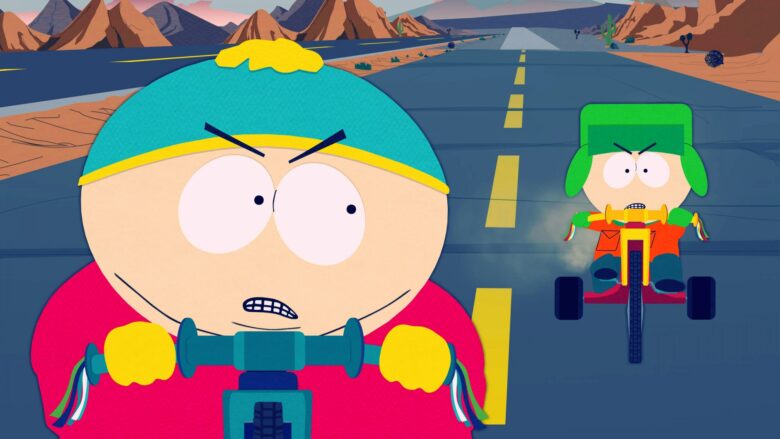 south park wallpaper with bike racing action 1920x1080