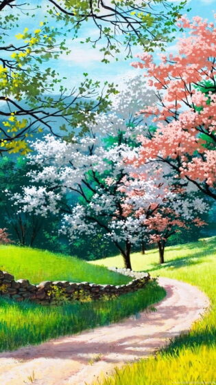 Spring screensaver drawn by artist 850x1511