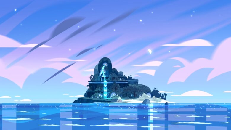steven universe desktop background with oasis in the middle of the sea 1920x1080