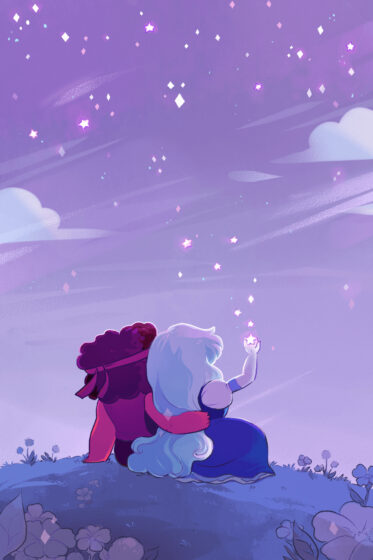 Steven universe phone wallpaper stargazing couple 1000x1500