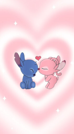Stitch and angel wallpaper with sweet beauty 600x1080
