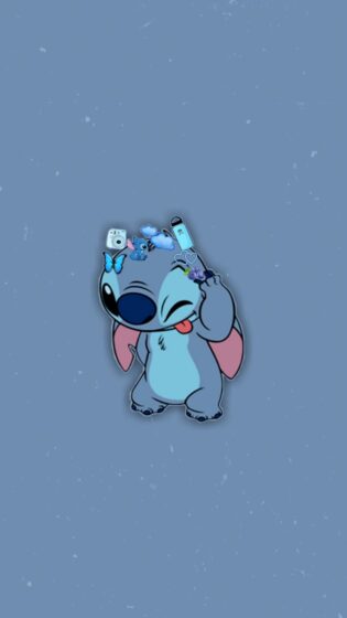 Stitch iPhone wallpaper with blue background 1288x2289