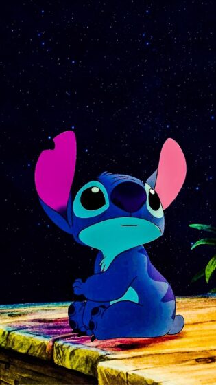 Stitch iPhone wallpaper with dark background 1080x1920