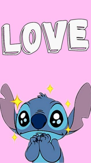 stitch wallpaper cute with the word love 640x1138