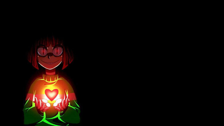 undertale background has a girl holding a heart 1920x1080