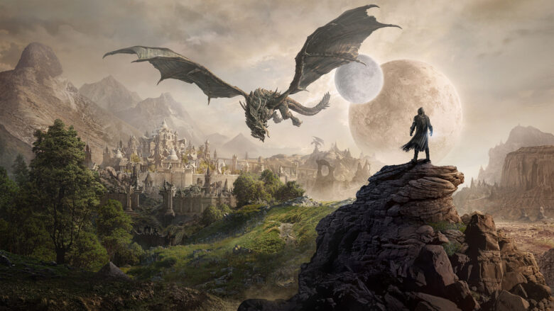 1366x768 the elder scrolls v skyrim wallpaper with warrior and dragon