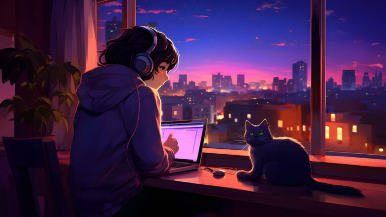 4k wallpaper for pc, desktop lofi chill girl 3840x2160