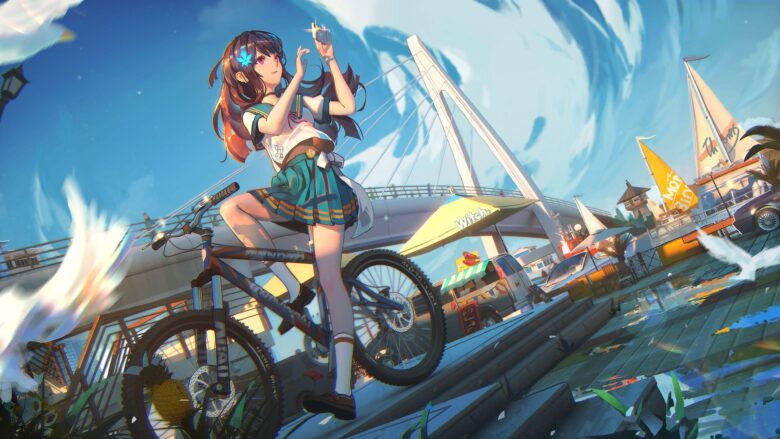 4k wallpaper for pc, desktop with girl riding a bike 3840x2160