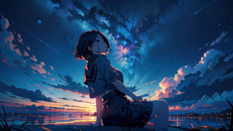 anime-girl-student-sunset-art-2k-wallpaper-uhdpaper.com-317@1@m