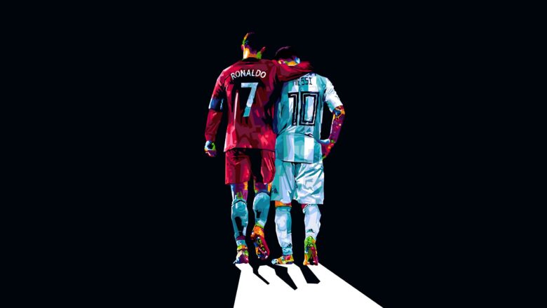 Best Ronaldo and Messi wallpaper with dark background 2560x1440