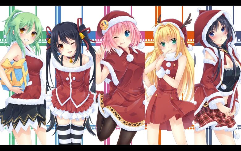 christmas anime girl wallpaper best friend group 1920x1200