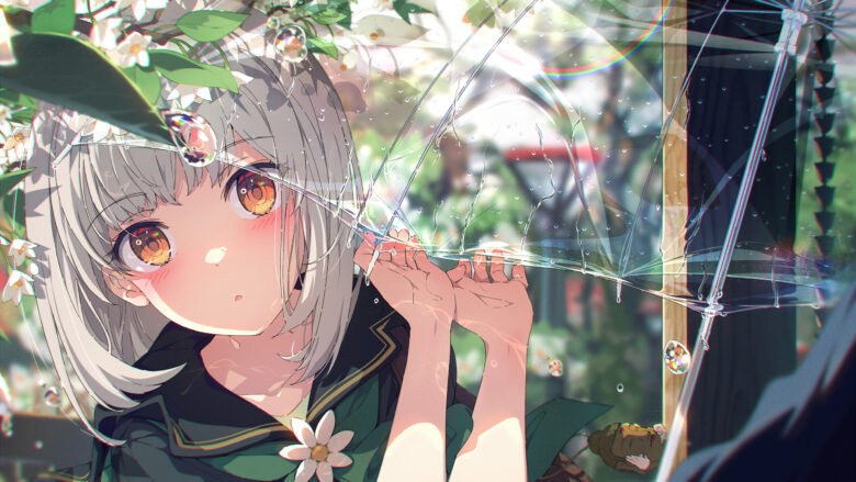 Cute anime girl 2560x1440 wallpaper