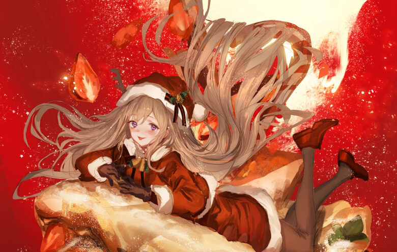 Free best Christmas anime girl wallpaper HD for pc 1920x1222