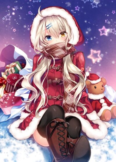 Free download Christmas anime girl wallpaper for mobile 800x1119