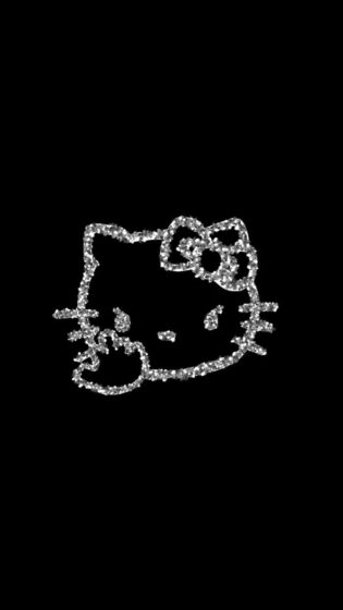 Hello Kitty theme y2k wallpaper black