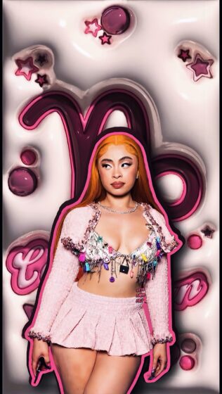 ice spice wallpaper with zodiac background 1154x2048