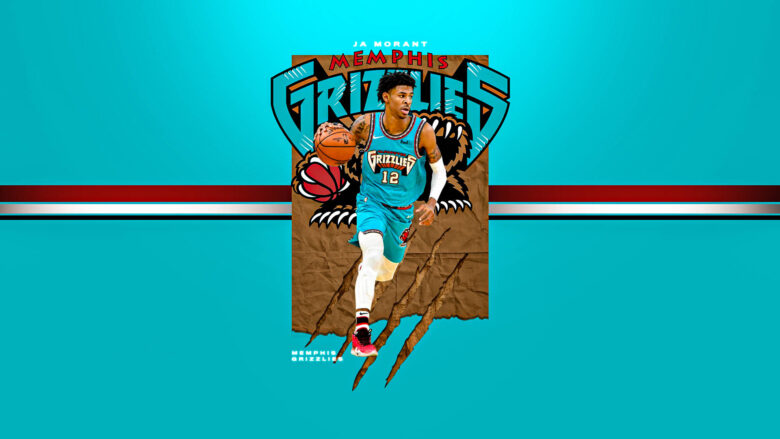 ja morant wallpaper edit with blue background Full HD 1920x1080