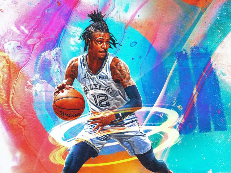 ja morant wallpaper edit with multicolored background 1920x1440