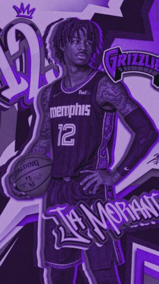 ja morant wallpaper edit with purple tones 1080x1919