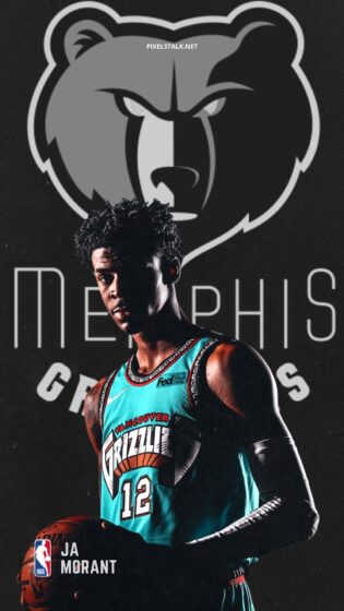 ja morant wallpaper edited with bear icon 1080x1920
