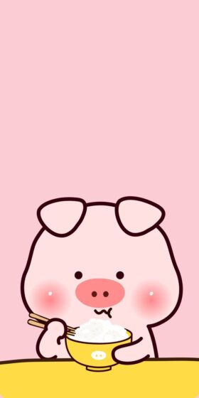 pink pfp wallpaper with cute pig 736x1472