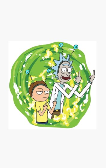 Rick and Morty middle finger wallpaper with white background 1000x1584