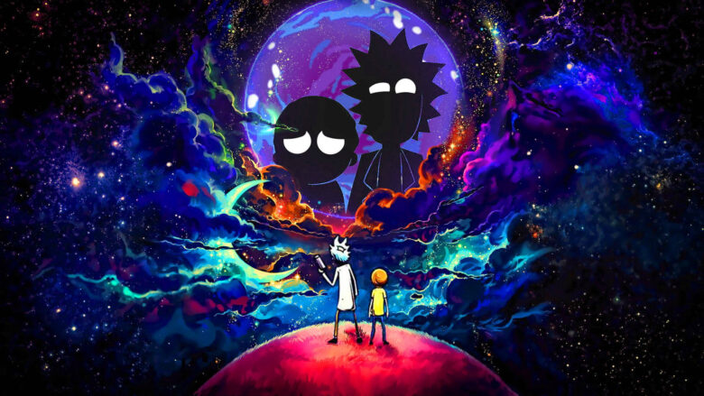 Rick and Morty wallpaper with unique galaxy theme 1920x1080