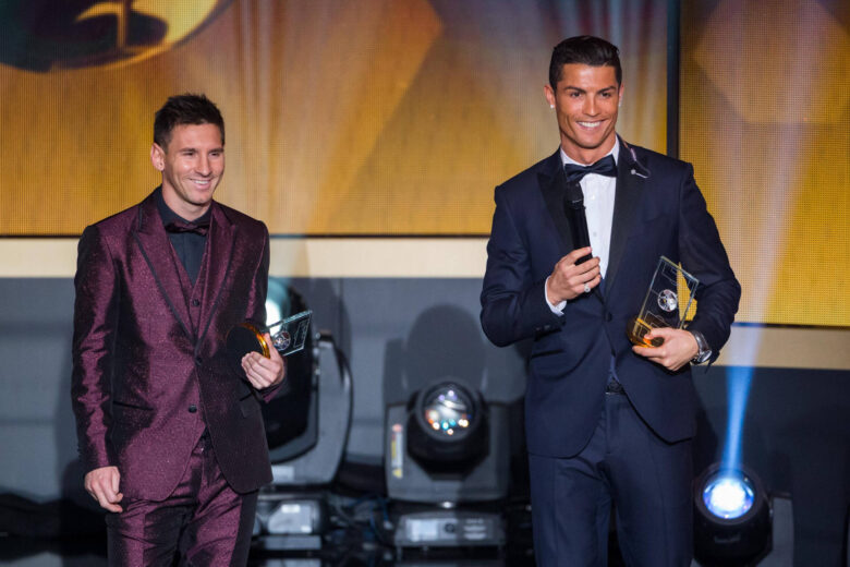 Ronaldo and Messi wallpaper on awards night 1920x1280