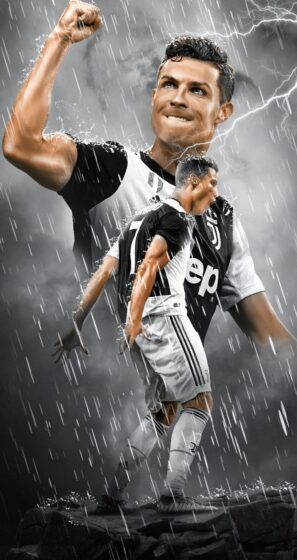 Ronaldo cool wallpaper in the rain 975x1840