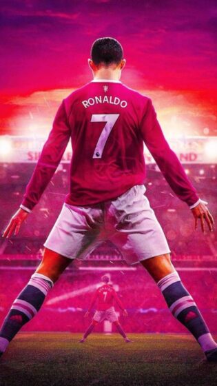 Ronaldo cool wallpaper wearing red jersey 1080x1920