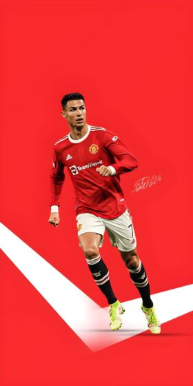 Ronaldo cool wallpaper with red background 736x1472