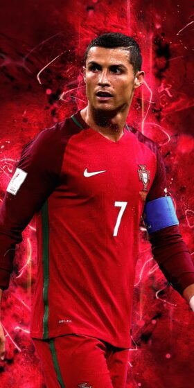 ronaldo pfp wallpaper with red aura surrounding his body 1080x2160