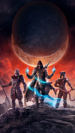 skyrim wallpaper 4K with moon background 2160x3840