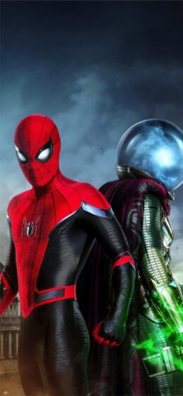 spider man wallpaper iPhone back to back with hidden person 1125x2436