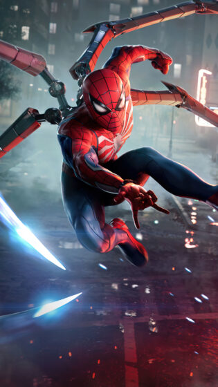 spider man wallpaper iPhone making web shooting movements 2160x3840