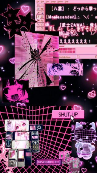 wallpaper y2k pink and black 1080x1920