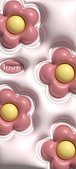 y2k wallpaper iPhone with floating flowers 1080x2400